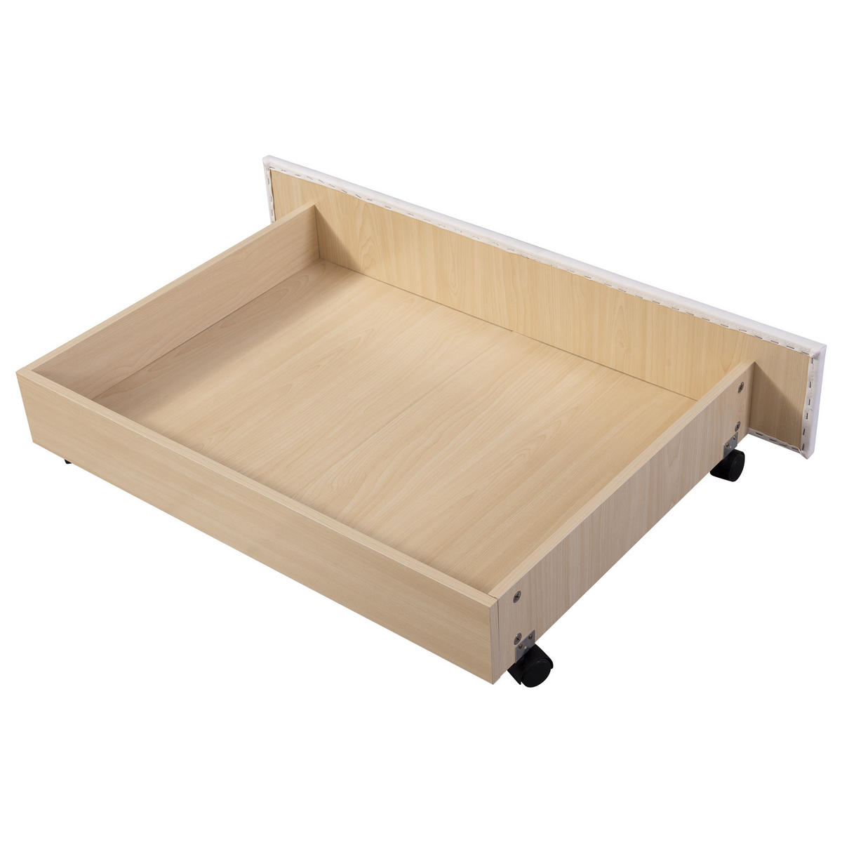 POLSTERBETT aus Kunstleder 180x200 cm in Weiß mit Lattenrost & 2 Schubkästen - Weiß, Leder (180/200cm) - Modfu