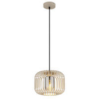 LED HÄNGELEUCHTE ALFRED Metall Beige Rauchfarbe - Beige, Glas (28/28/120cm) - Globo Lighting