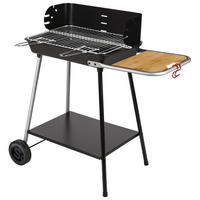 HOLZKOHLEGRILL Schwarz 58/48.5/20 cm - Schwarz, Metall (54.5/89/93.5cm) - Somagic