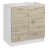 KÜCHENUNTERSCHRANK D80 2D eiche bordeaux - Bordeaux, Holzwerkstoff (80/82/44cm) - roe furniture