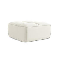 POUF Samt Stoff Beige - Beige/Creme, Kunststoff/Textil (80/43/93cm) - Makamii