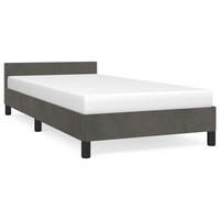 BETTGESTELL Ohne Matratze Dunkelgrau 100/200 Cm Samt - Grau, Holz (100/200cm) - vidaXL