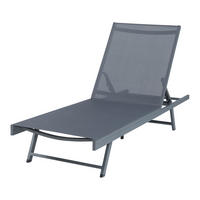 SONNENLIEGE Baragiano - Dunkelgrau, Textil/Metall (197/30/64cm) - casa.pro