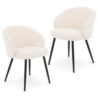 ESSZIMMERSTÜHLE KURSI 2er-Set cremeweiß - Creme, Textil (57/77/60cm) - IDIMEX