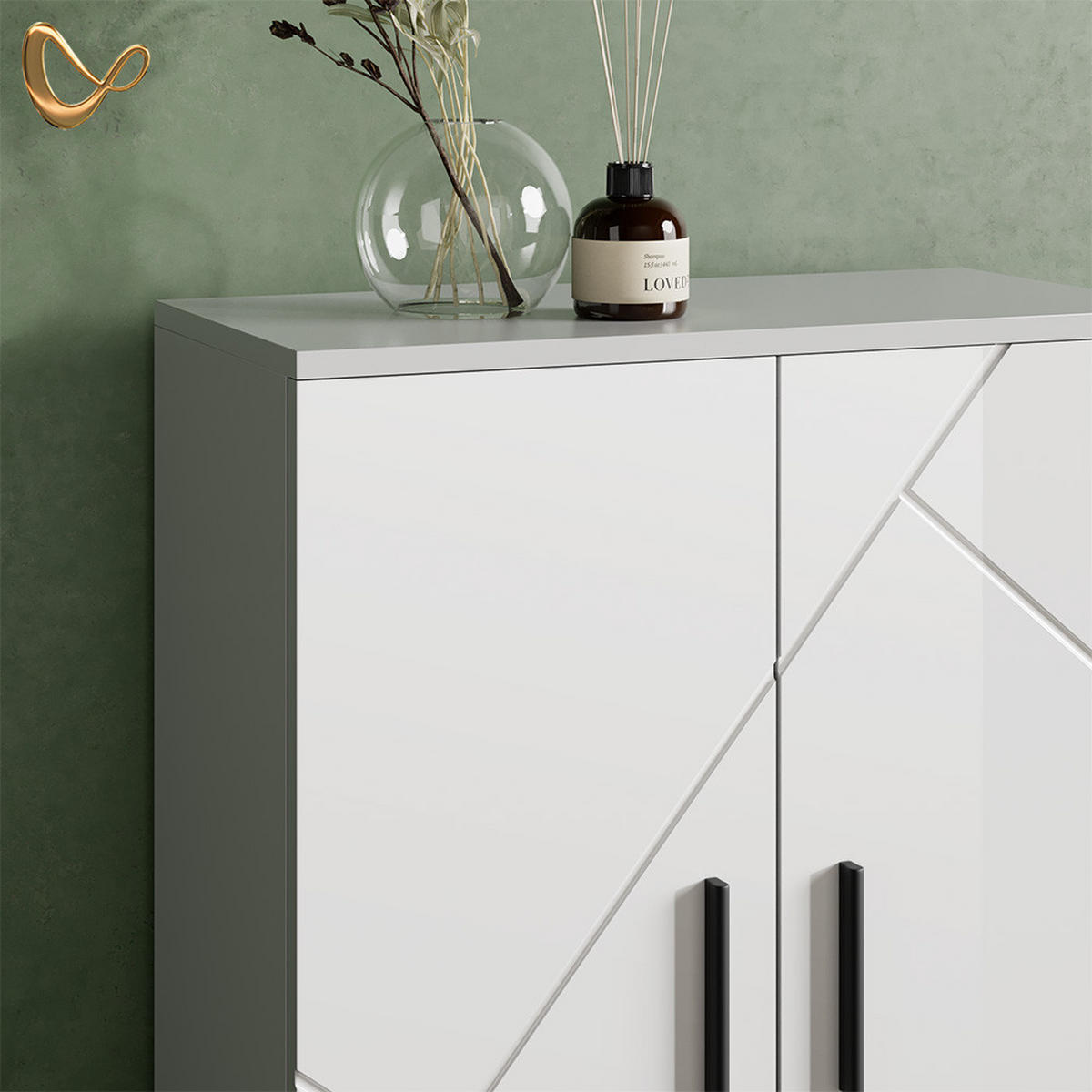 MIDISCHRANK Ronco Weiß Hochglanz 60 x 81 cm - Weiß Hochglanz/Weiß, Holzwerkstoff (60/81/30cm) - Livinity®