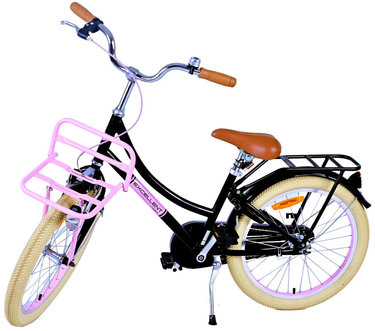 KINDERFAHRRAD Excellent - Mädchen - 20 Zoll - Rücktritt + Handbremse - Schwarz - Schwarz, Metall (67cm) - TPFSports