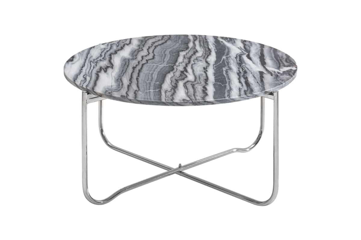 COUCHTISCH NOBLE Marmor rund Grau 62cm - Grau, Stein/Metall (62/62/33cm) - riess-ambiente