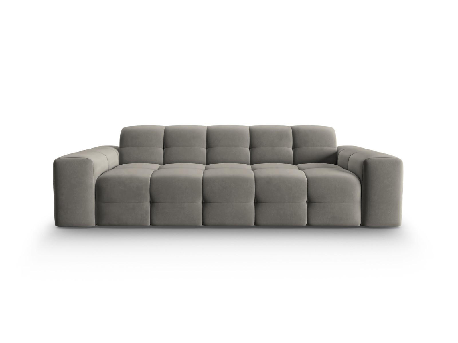 SOFA Kendal aus Samt dunkelgrau 3 Sitzplätze - Dunkelgrau, Textil (103/79/222cm) - Micadoni