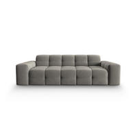 SOFA Kendal aus Samt dunkelgrau 3 Sitzplätze - Dunkelgrau, Textil (103/79/222cm) - Micadoni