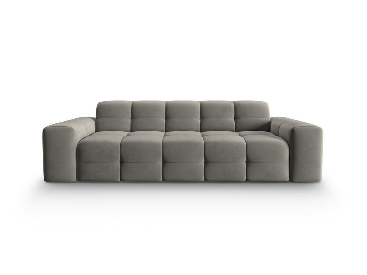 SOFA Kendal aus Samt dunkelgrau 3 Sitzplätze - Dunkelgrau, Textil (103/79/222cm) - Micadoni