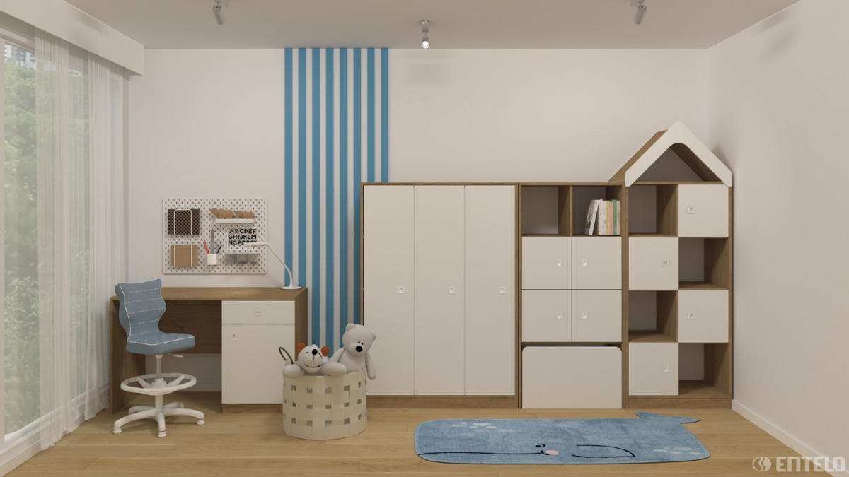 KINDERSTUHL Petit mit Fußstütze - Pastellblau, Textil (66/90/66cm) - RAUMHIRSCH FURNITURE