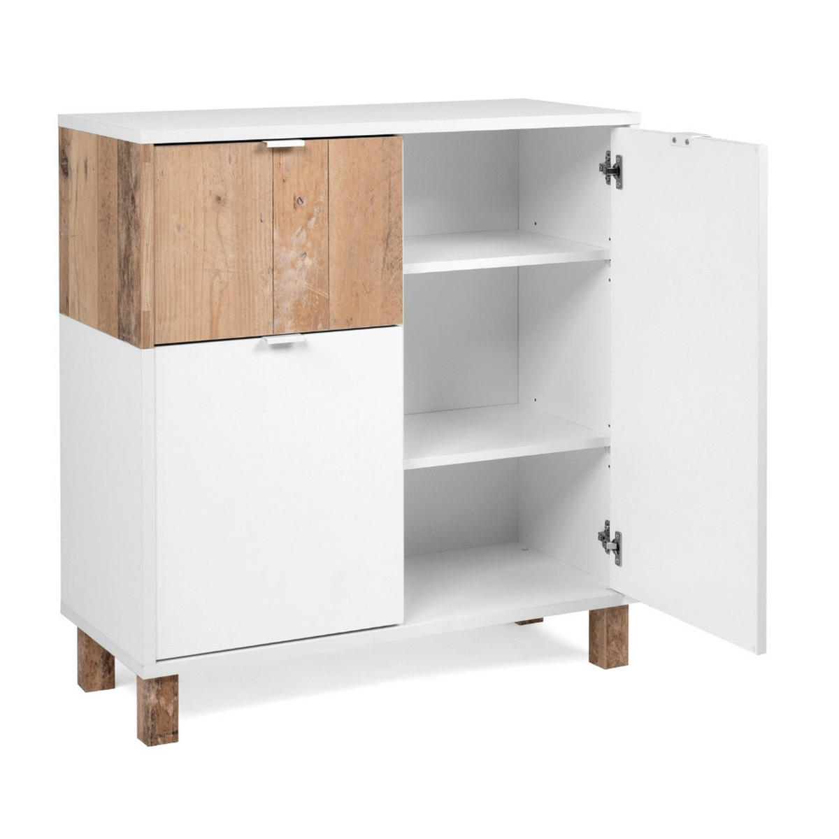 KOMMODE Menorca 79/86/35 cm Old Style,Weiß - Weiß, Holzwerkstoff (79/86/35cm) - Finori GmbH