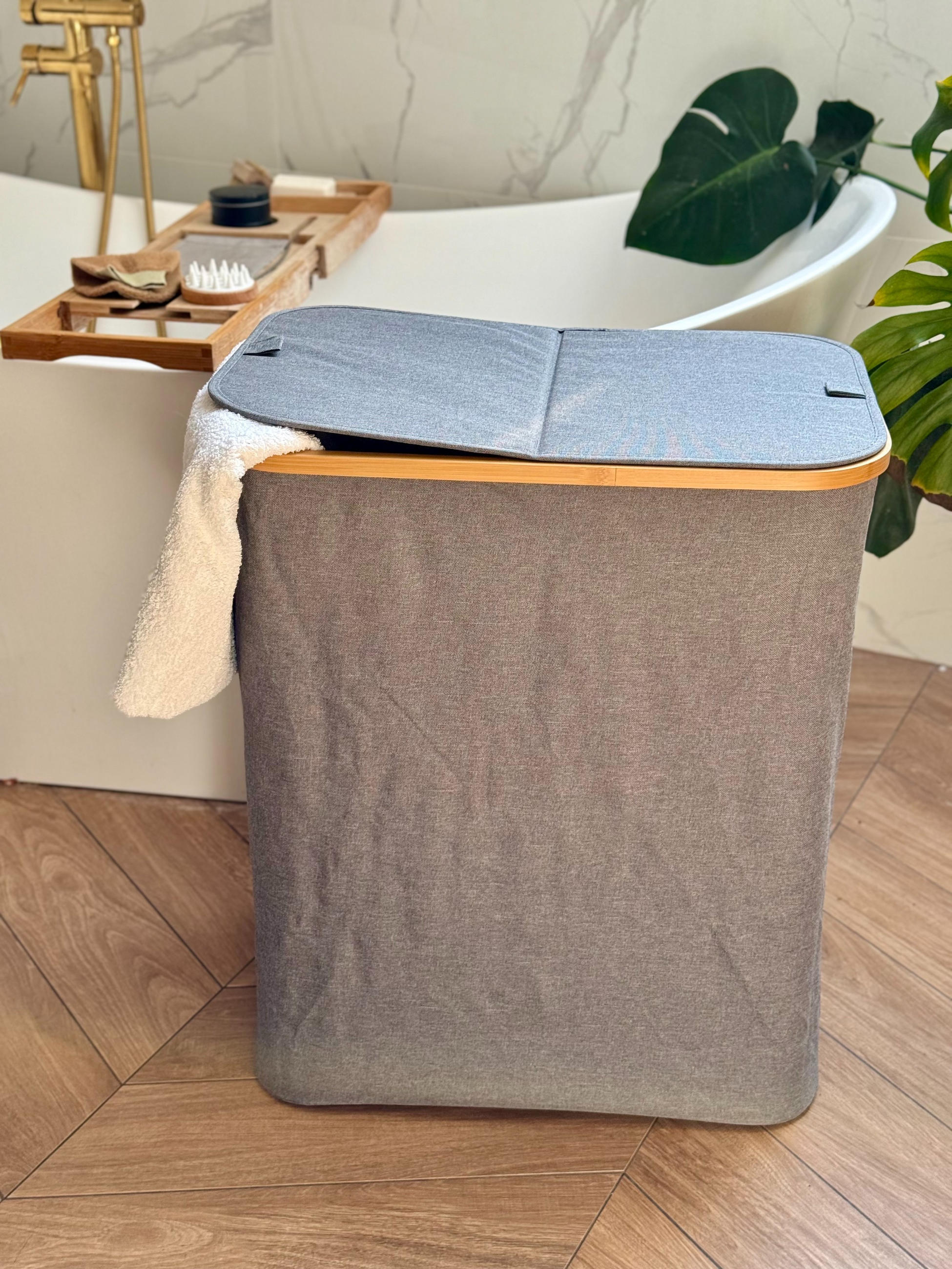 WÄSCHEKORB 145lCD-306899 grau - Grau, Textil (57/38/68cm) - JuMi
