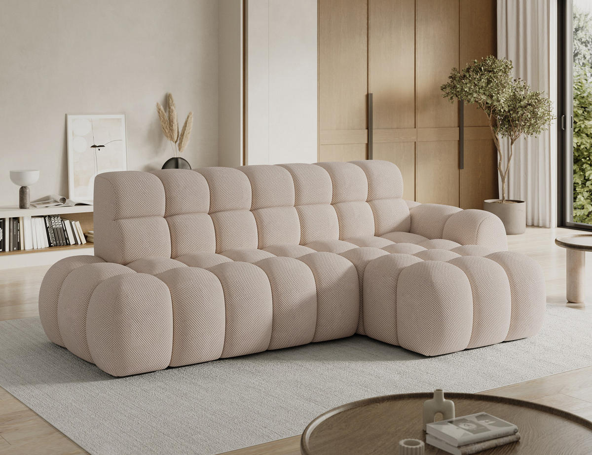 ECKSOFA Lorveno R - Beige (Calmora 18) - Beige, Holzwerkstoff (283/165cm) - Möblo