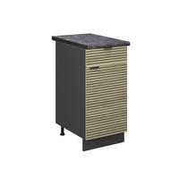 KÜCHENUNTERSCHRANK Fame-Line Eiche Paneel 40 cm , AP Anthrazit - Hellbraun/Eichefarben, Holzwerkstoff (40/82/60cm) - Vicco