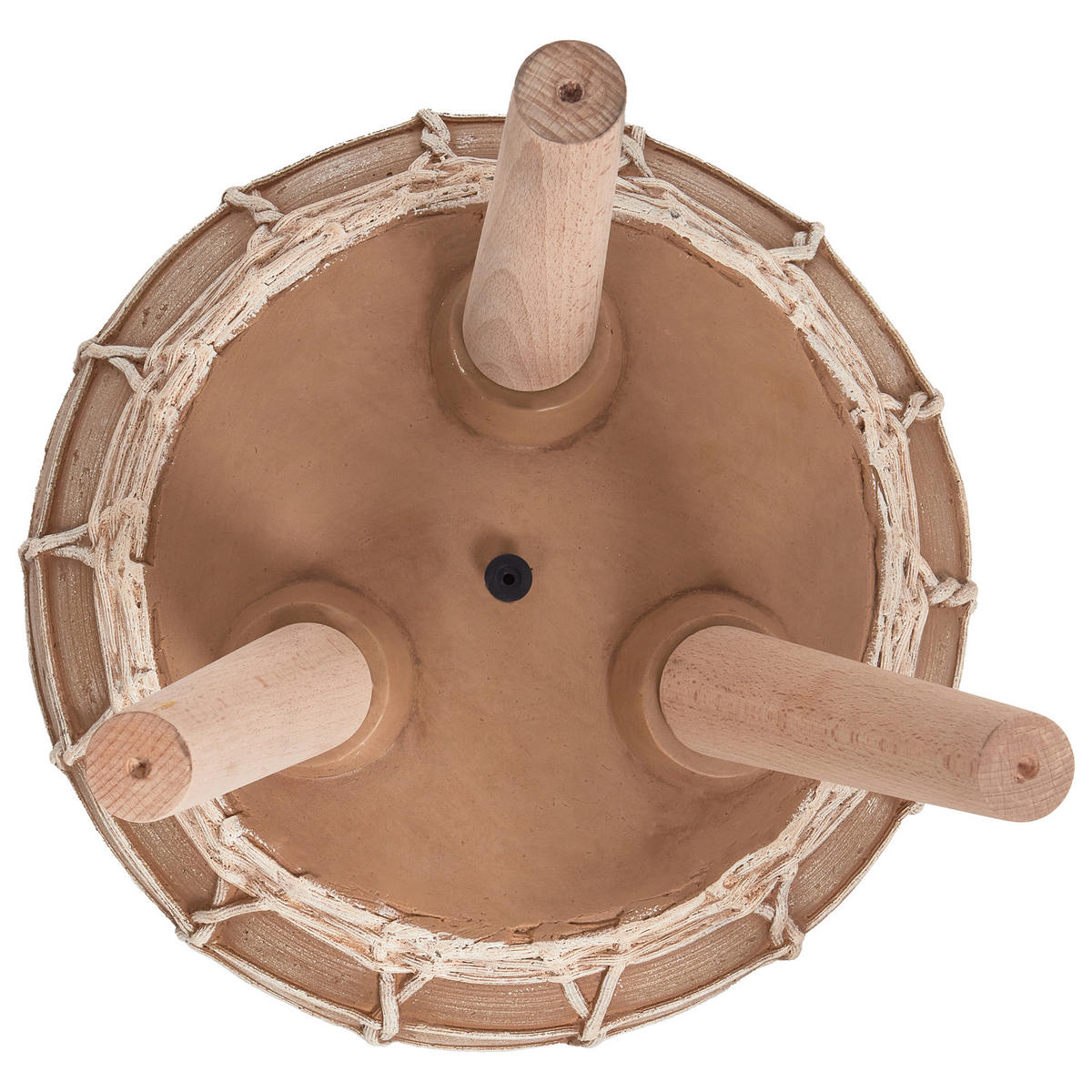 PFLANZENSTÄNDER Braun Darmera - Hellbraun/Beige, Stein (23cm) - Beliani