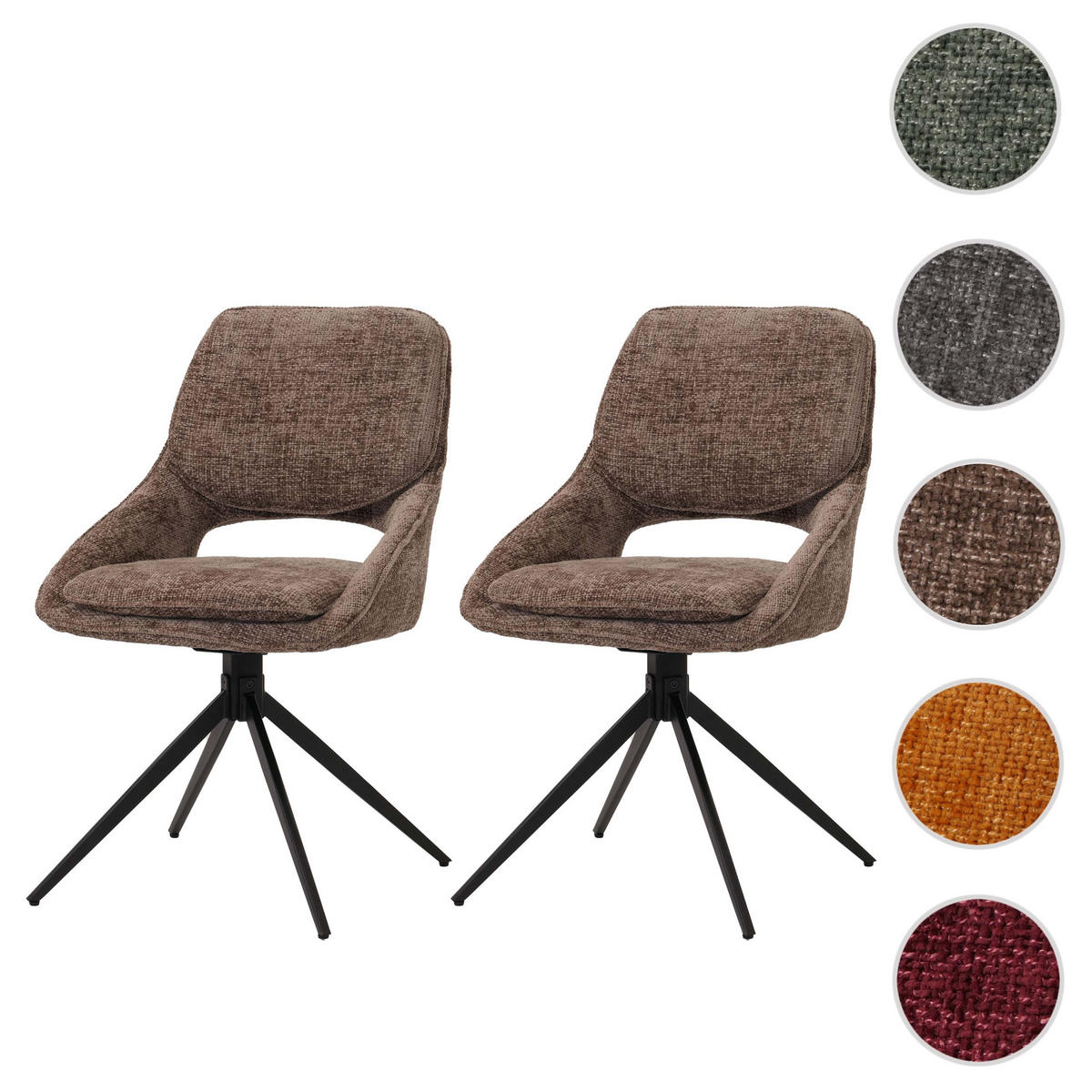 ESSZIMMERSTUHL Braun 2er-Set - Braun, Textil (55/87/55cm) - MCW