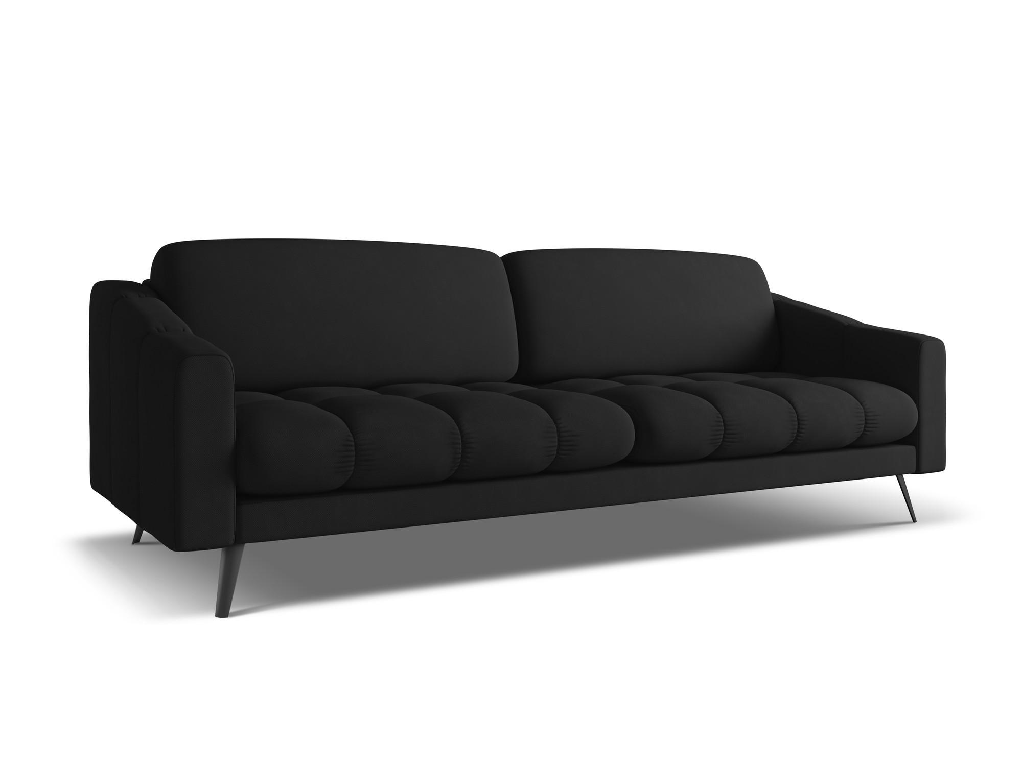 4-SITZER-SOFA Chenille Stoff Schwarz - Schwarz, Textil/Metall (238/80/95cm) - Makamii