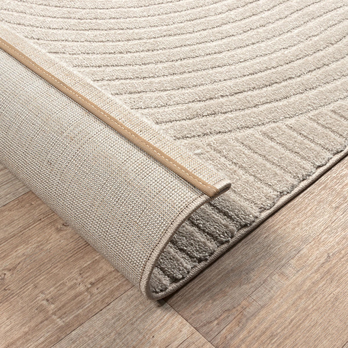 TEPPICH Kurzflor CETINA Geometrisch Polypropylen-Polyester Beige 300 x 400 cm - Beige, Textil (300/400cm) - KADIMA DESIGN