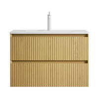 WASCHTISCHKOMBI 75 cm mit 2 Schubladen in Goldeneiche und Weiß - Eichefarben, Keramik (75/51.5/39cm) - BEAOK