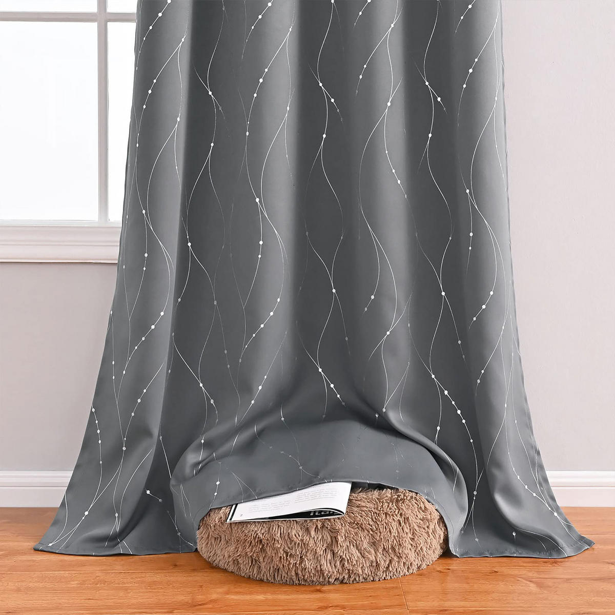 VERDUNKELUNGSVORHANG – Grau – 140 cm x 220 cm – 2 Schal - Grau, Textil (132/213cm)