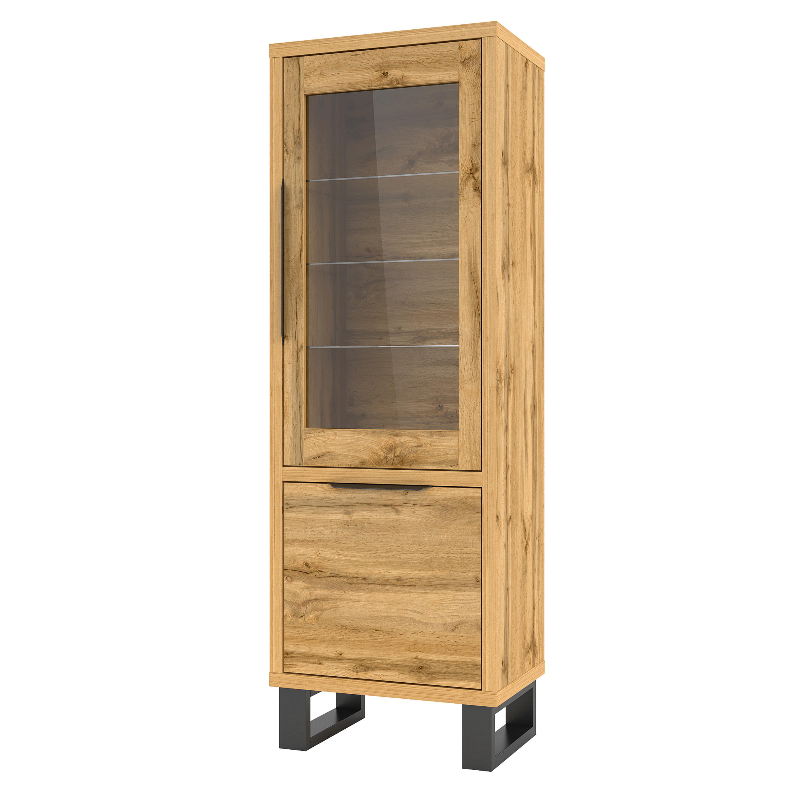 VITRINE in Eiche Wotan, Eiche - Eiche Wotan, Holzwerkstoff (64/190/45cm) - MASSENO