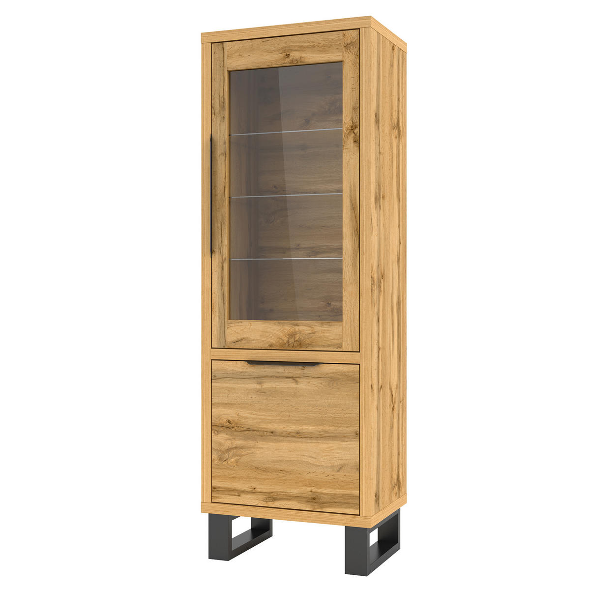 VITRINE in Eiche Wotan, Eiche - Eiche Wotan, Holzwerkstoff (64/190/45cm) - MASSENO