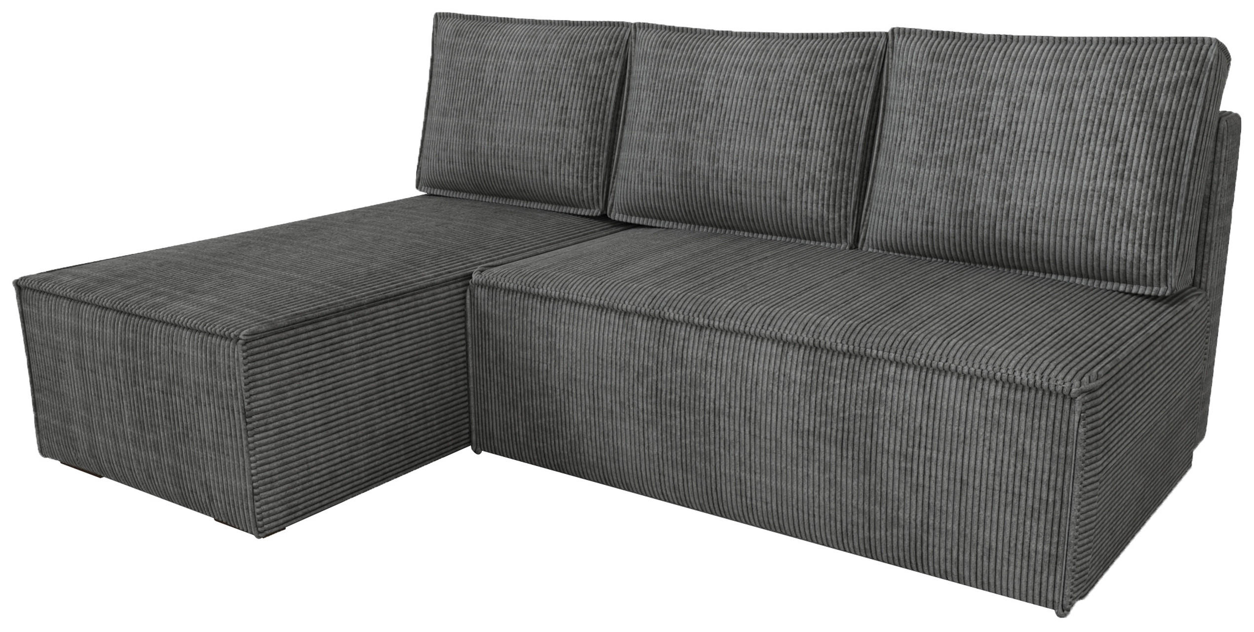 ECKSOFA Hector mit Schlaffunktion Grau Cord - Grau, Textil (200/141cm) - Bromarkt
