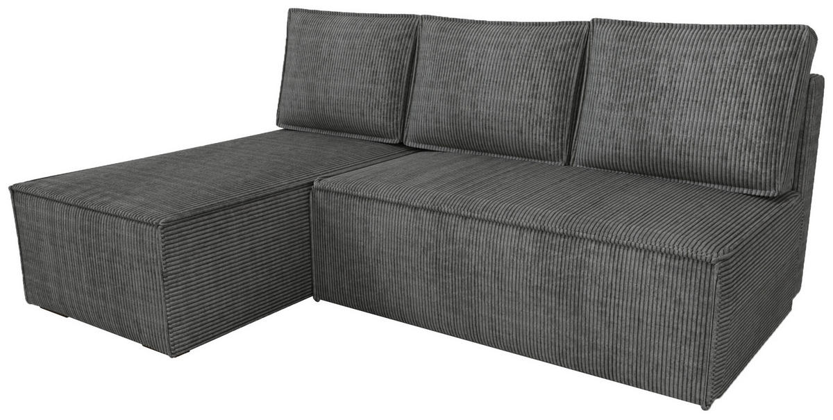 ECKSOFA Hector mit Schlaffunktion Grau Cord - Grau, Textil (200/141cm) - Bromarkt