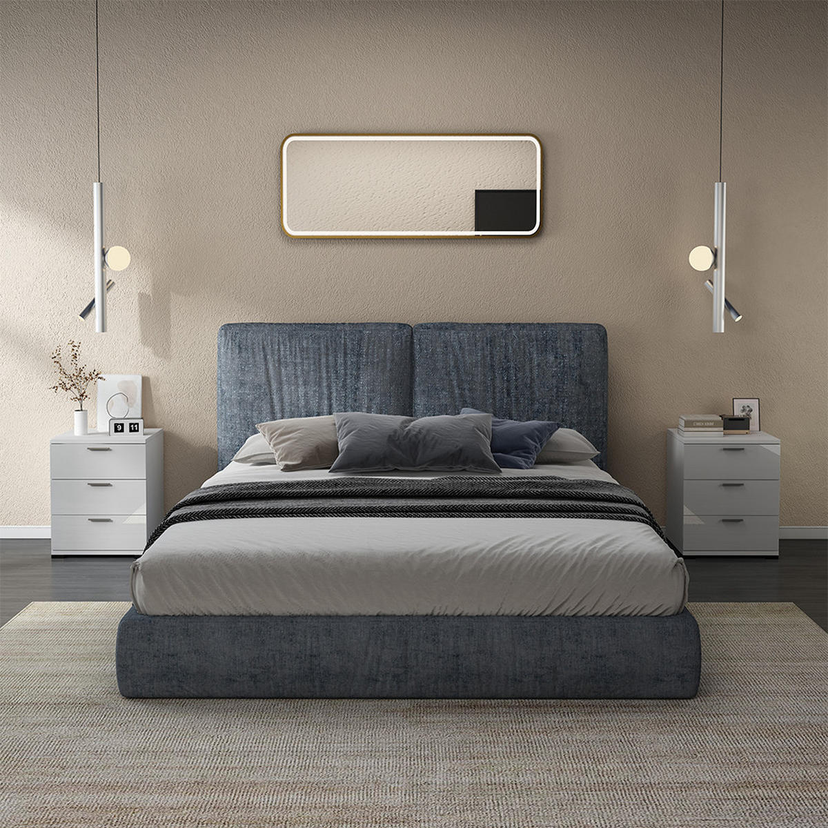 NACHTTISCH Marseille Weiß Hochglanz 46.2 x 60 cm - Weiß Hochglanz, Holzwerkstoff (46.2/60/42cm) - Vicco