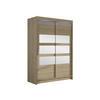 KLEIDERSCHRANK Miami V, mit RGB LED Beleuchtung - Silberfarben/Sonoma Eiche, Holzwerkstoff/Kunststoff (120/200/58cm) - MIRJAN24