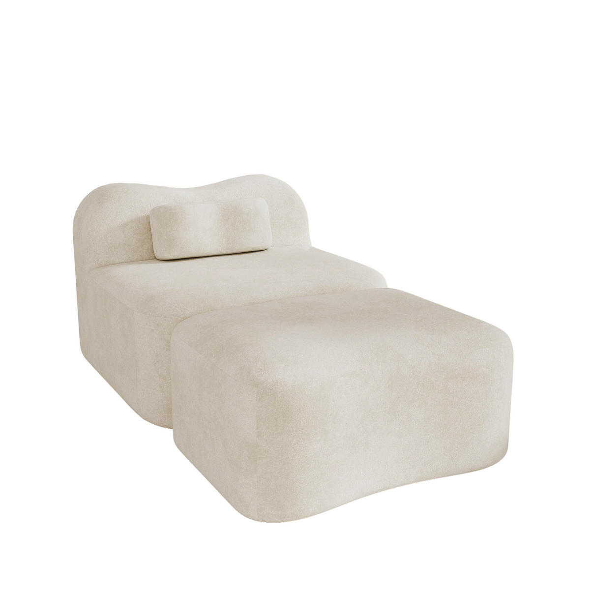 XXL-SESSEL Modular rahmenlos mit Ottoman, DE-42655, Beige - Beige, Textil (96/70/167cm) - ComfortXL