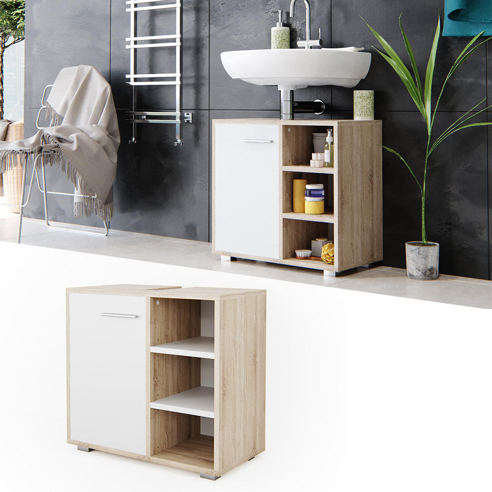 WASCHBECKENUNTERSCHRANK Perry Sonoma 60 x 55.6 cm - Sonoma Eiche, Holzwerkstoff (60/55.6/31.1cm) - Vicco