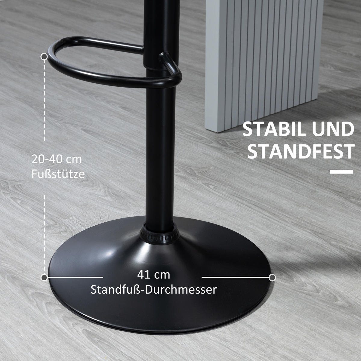 BARHOCKER Kunstleder Schaumstoff Schwarz - Schwarz, Kunststoff (55.5/110/48.5cm) - HOMCOM