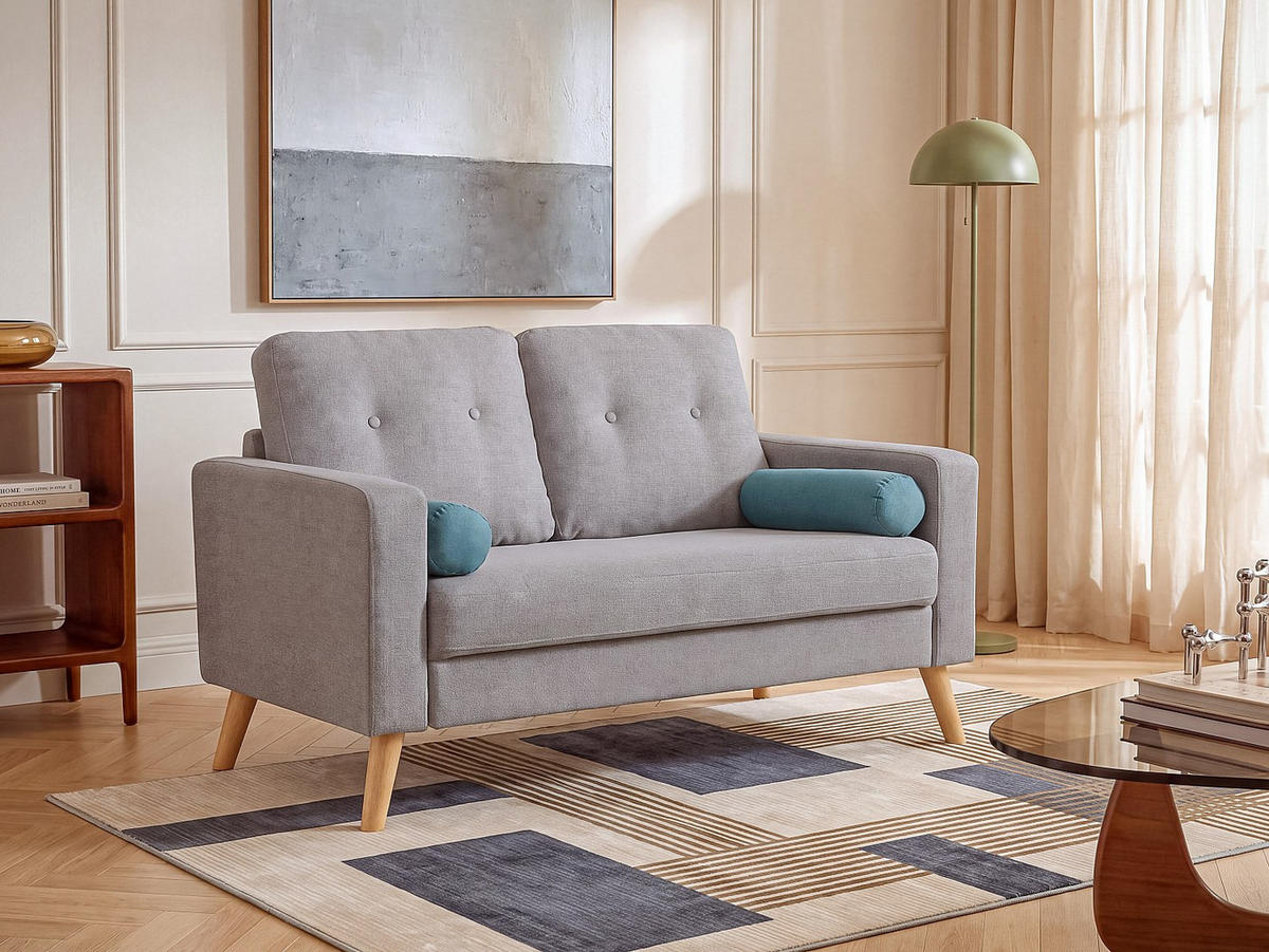 SOFA - 2 Personen - stoff - grau Tatum - Grau, Textil (130/83/81cm) - Vente-Unique