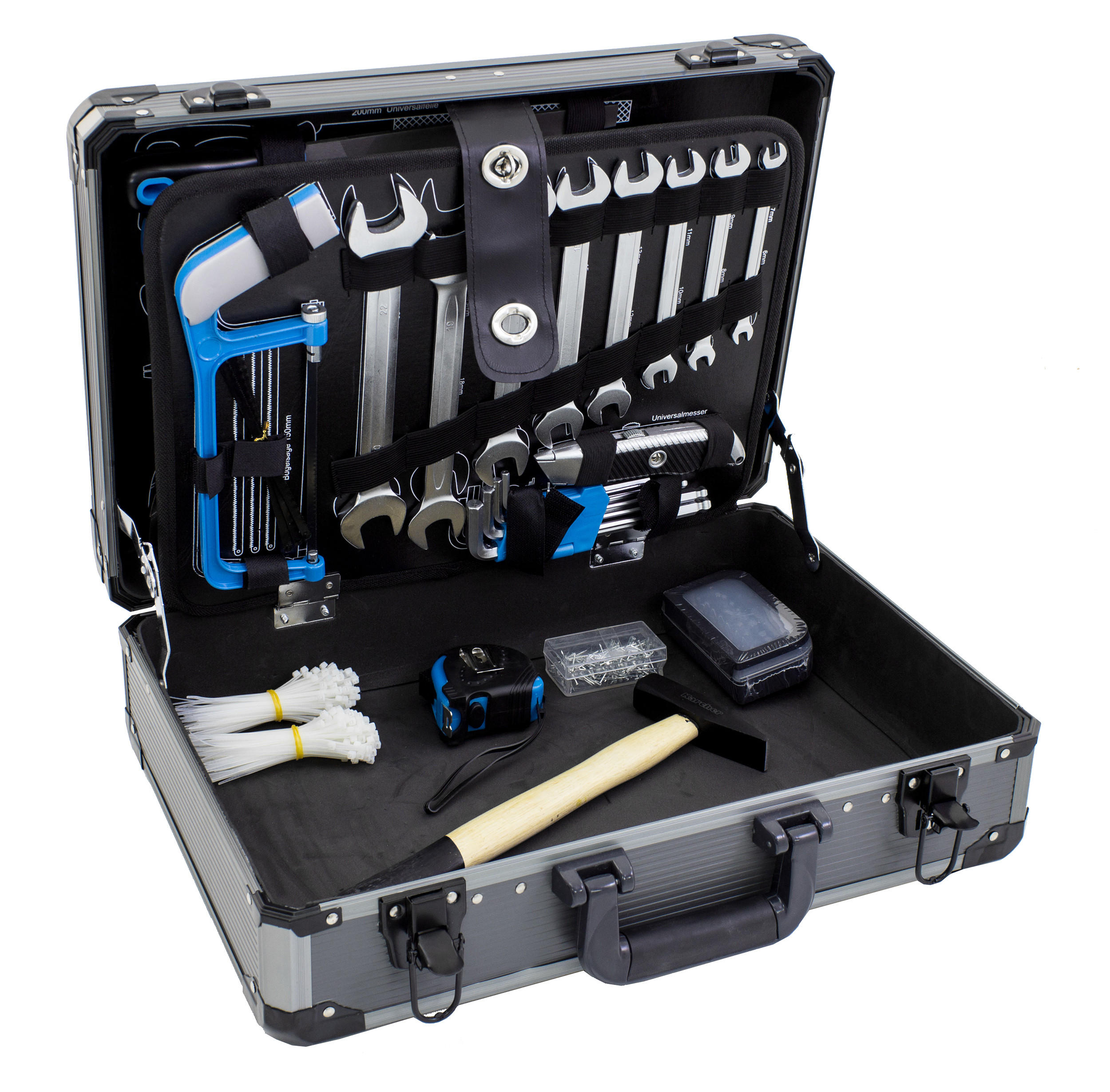 WERKZEUGKOFFER 101-teilig | Mit Hammer, Schraubendreher, Nagelset uvm. - Blau, Metall (47.5/17.5/37cm) - Karcher