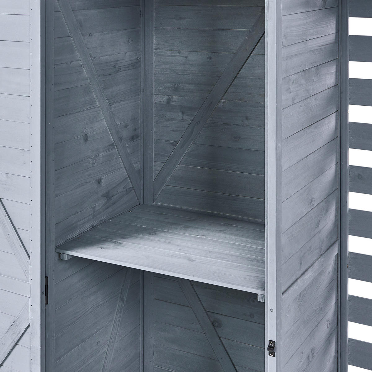ȘOPRON PENTRU UNELTE 130 cm 57 cm gri Cengio - gri închis/negru, lemn (130/180/57cm) - Beliani