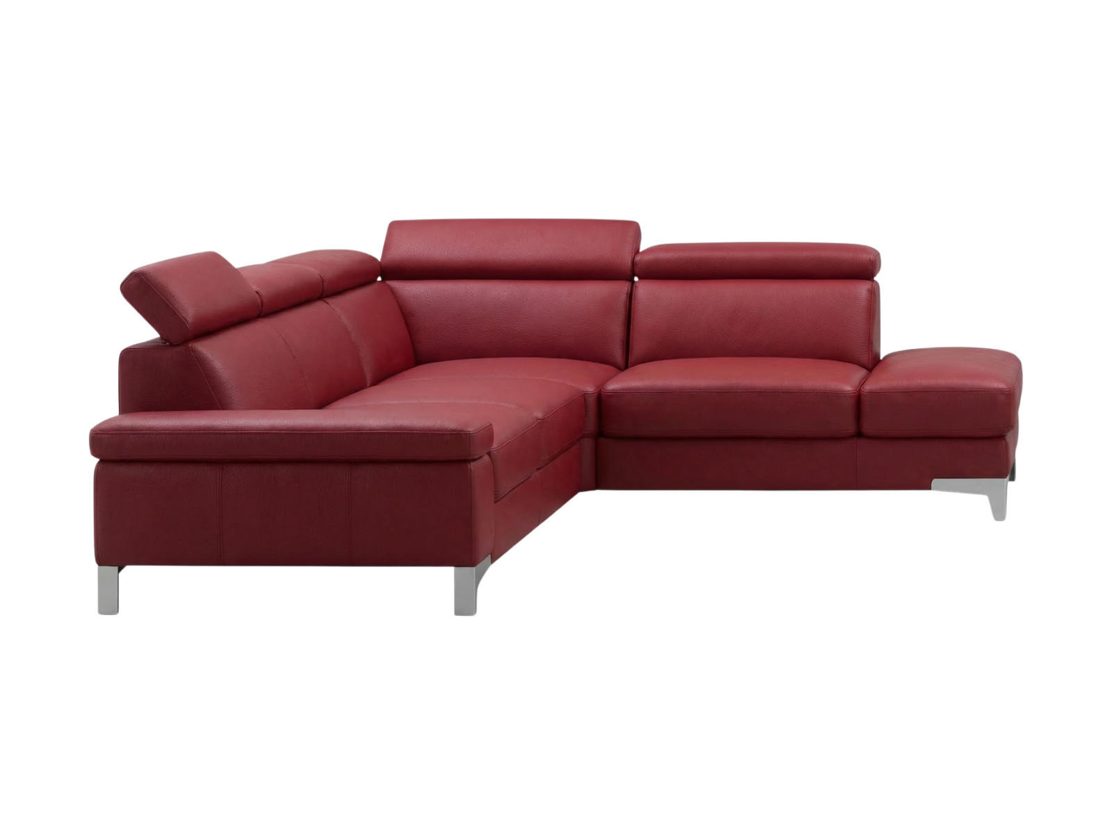 ECKSOFA Talisman Echtleder Rot - Rot, Leder/Metall (271/224cm)