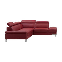 ECKSOFA Talisman Echtleder Rot - Rot, Leder/Metall (271/224cm)