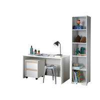 KINDERZIMMER komplett Set 3-tlg. Kariotta 27 Weiß Griffe Massivholz - Buchefarben/Weiß, Holzwerkstoff (140/65/1cm) - 58aufmkessel