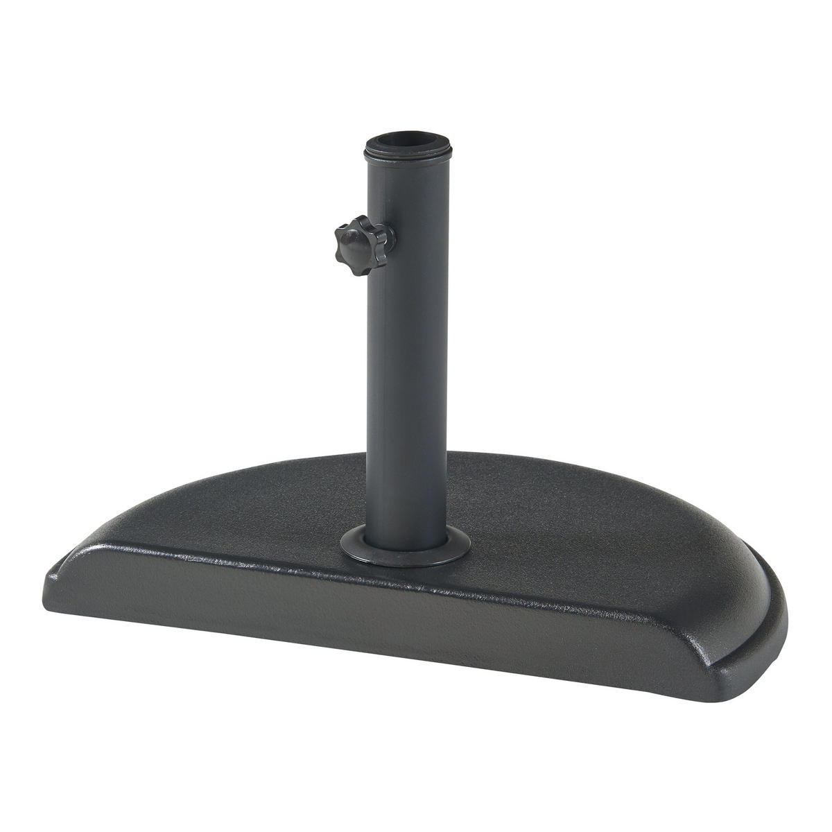 SONNENSCHIRMSTÄNDER Bisenti - Schwarz, Stein (29/45cm) - casa.pro