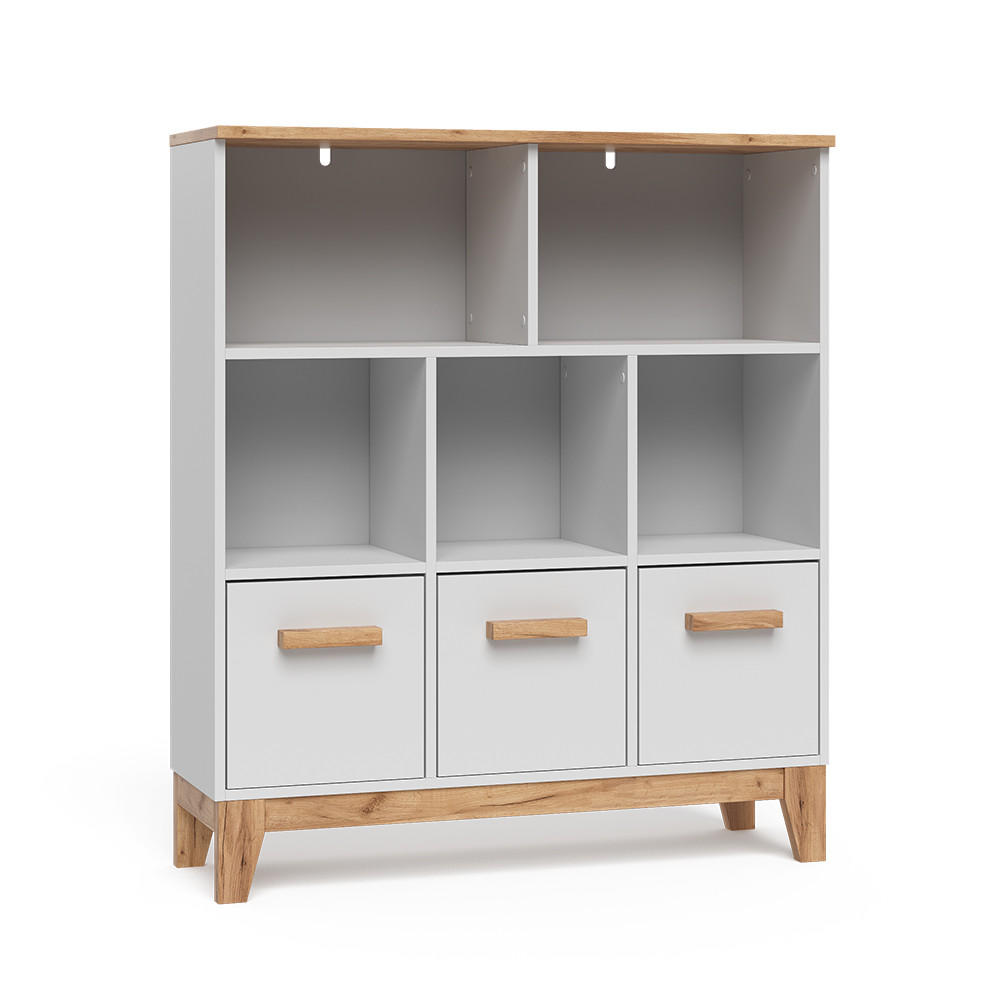 KINDERREGAL Malia Weiß/Artisan 98.4 x 113.4 cm - Weiß, Holzwerkstoff (98.4/113.4/32.6cm) - VitaliSpa