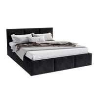 POLSTERBETT AMBER Schwarz - Birkefarben/Schwarz, Holzwerkstoff (90/200cm) - FDM