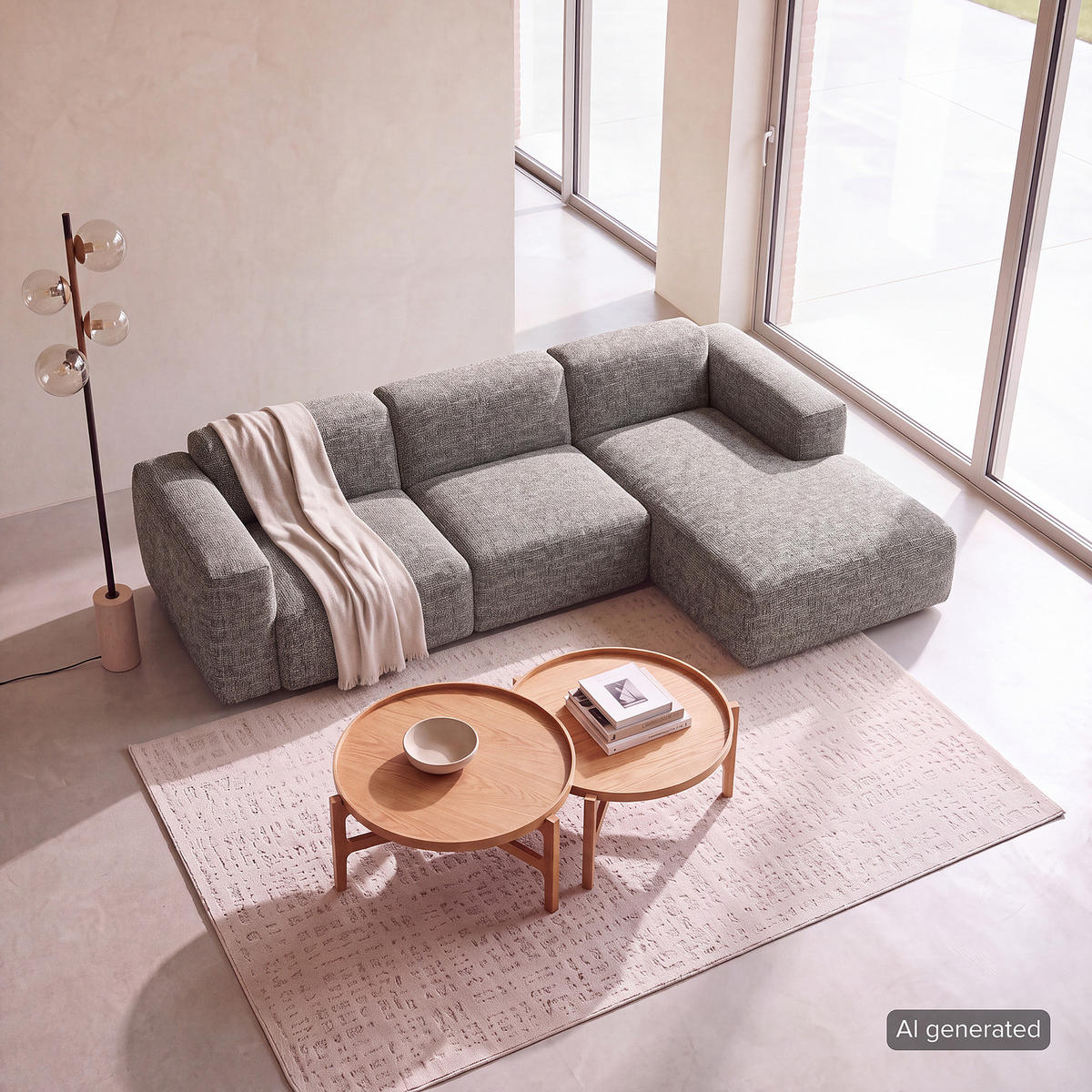 3-SITZER ECKSOFA mit Longchair - Schwarz/Grau, Kunststoff/Textil (284/173cm) - home24