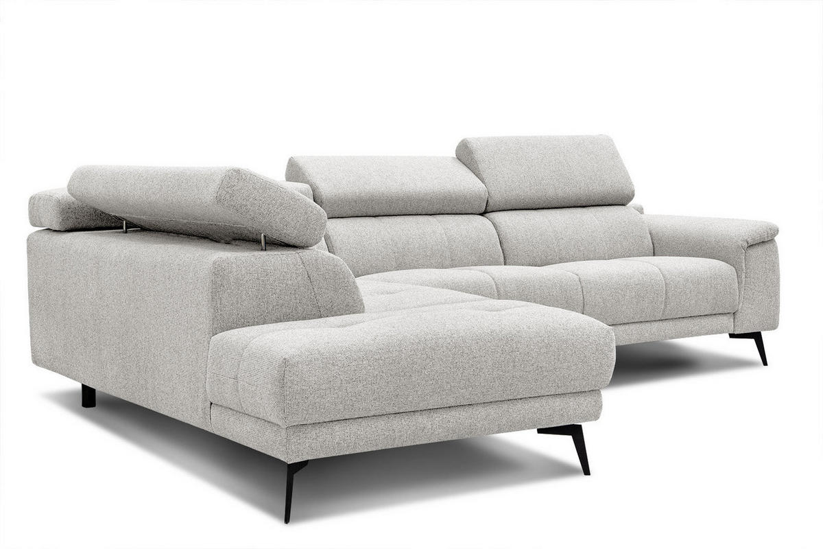 ECKSOFA FIERO 5-Sitzer, creme - Creme/Schwarz, Holzwerkstoff/Textil (158/269cm) - Courtois Laville