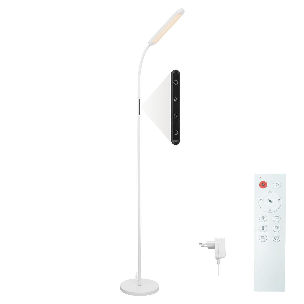 LED-STEHLAMPE Yanchak 137.1/6/22.8cm - Weiß, Metall (137.1/6/22.8cm) - Nettlife