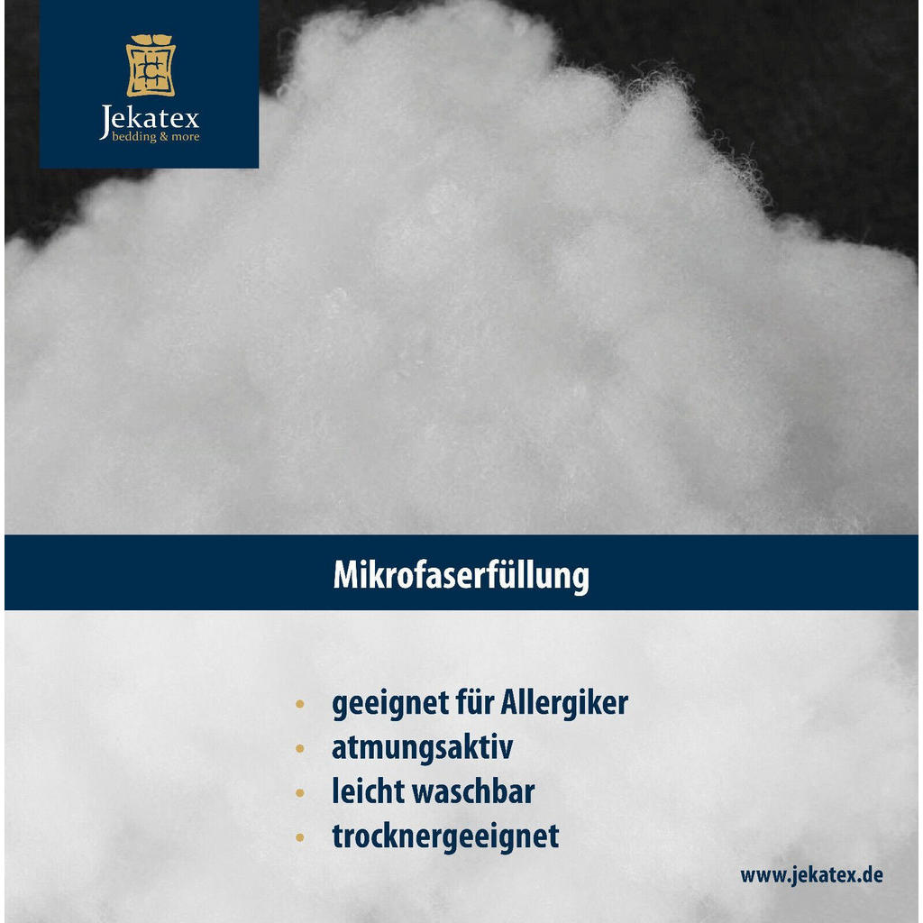 Thumbnail - Jekatex Betten-Set, Weiß, Textil, Füllung: Polyester, Faserbällchen, 155x220 cm, Oeko-Tex®, Schlaftextilien, Bettdecken