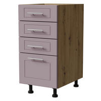 SCHUBLADENUNTERSCHRANK Bari D4/40 Eiche Artisan / RAL 4009 pastellviolett 40 / 50 / 82cm Blum Teilauszug - Violett/Eiche Artisan, Holz/Holzwerkstoff (40/82/50cm) - Feldmann-Wohnen