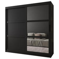 SCHWEBETÜRENSCHRANK 200/200/62 2-türig - Schwarz, Holz/Kunststoff (200/200/62cm) - MÖBEL KRYSPOL