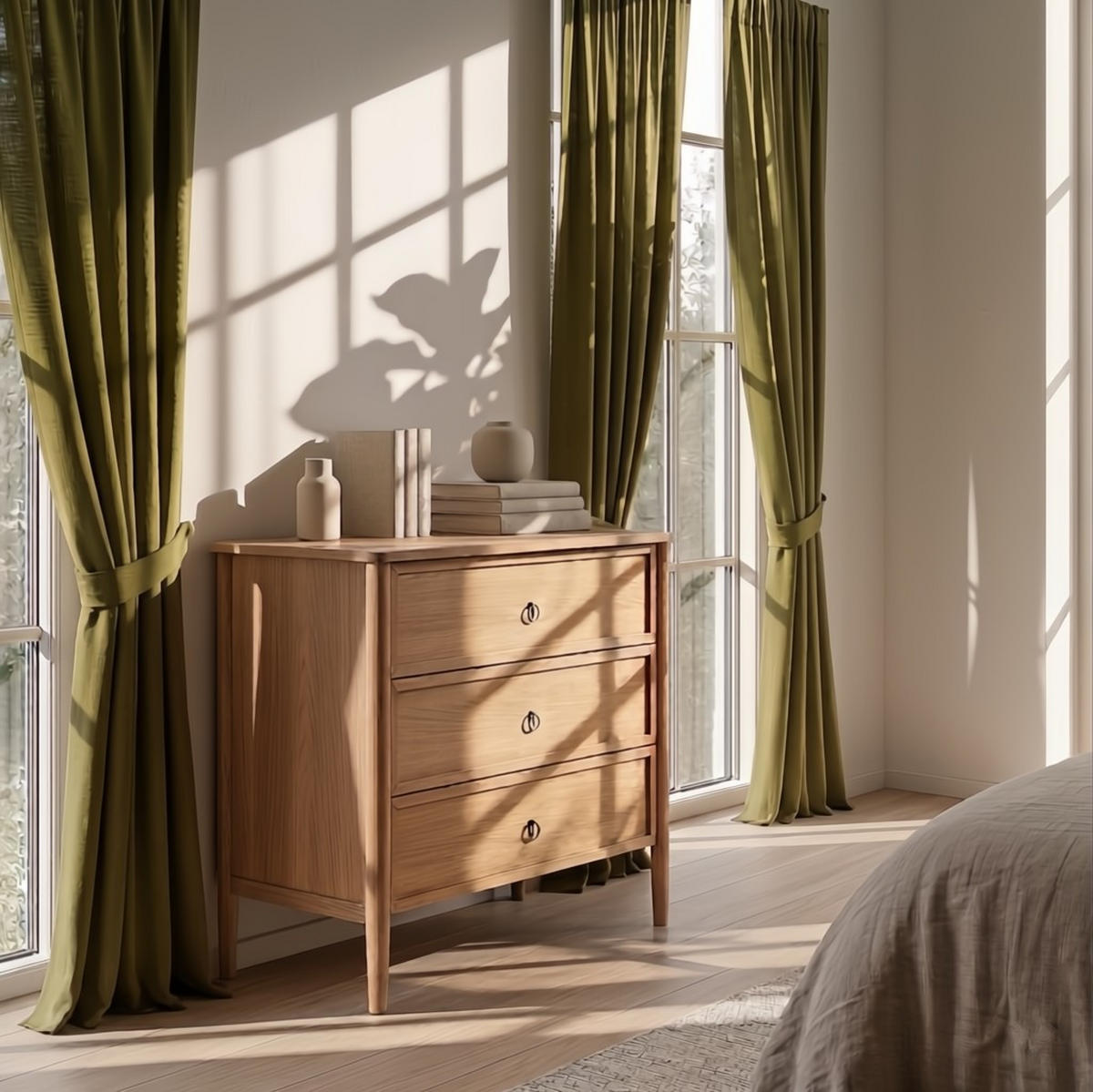 KOMMODE Rose, Eiche - Beige, Holz (80/80/45cm) - WOODEK